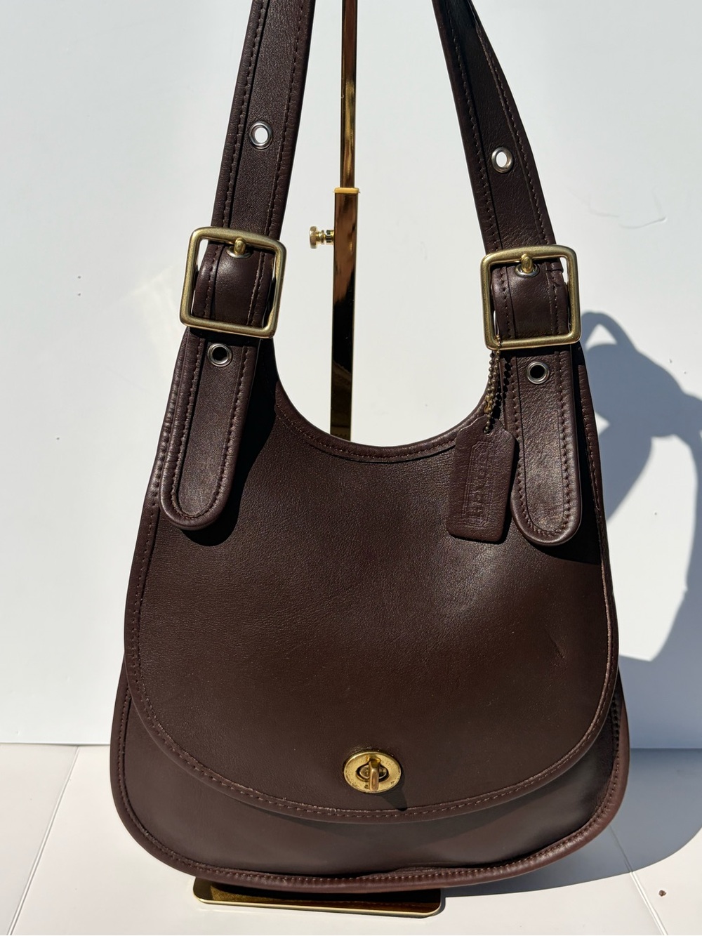 Vintage Coach Legacy Small Zip Crossbody Bag Mahogany Brown Leather USA 9997